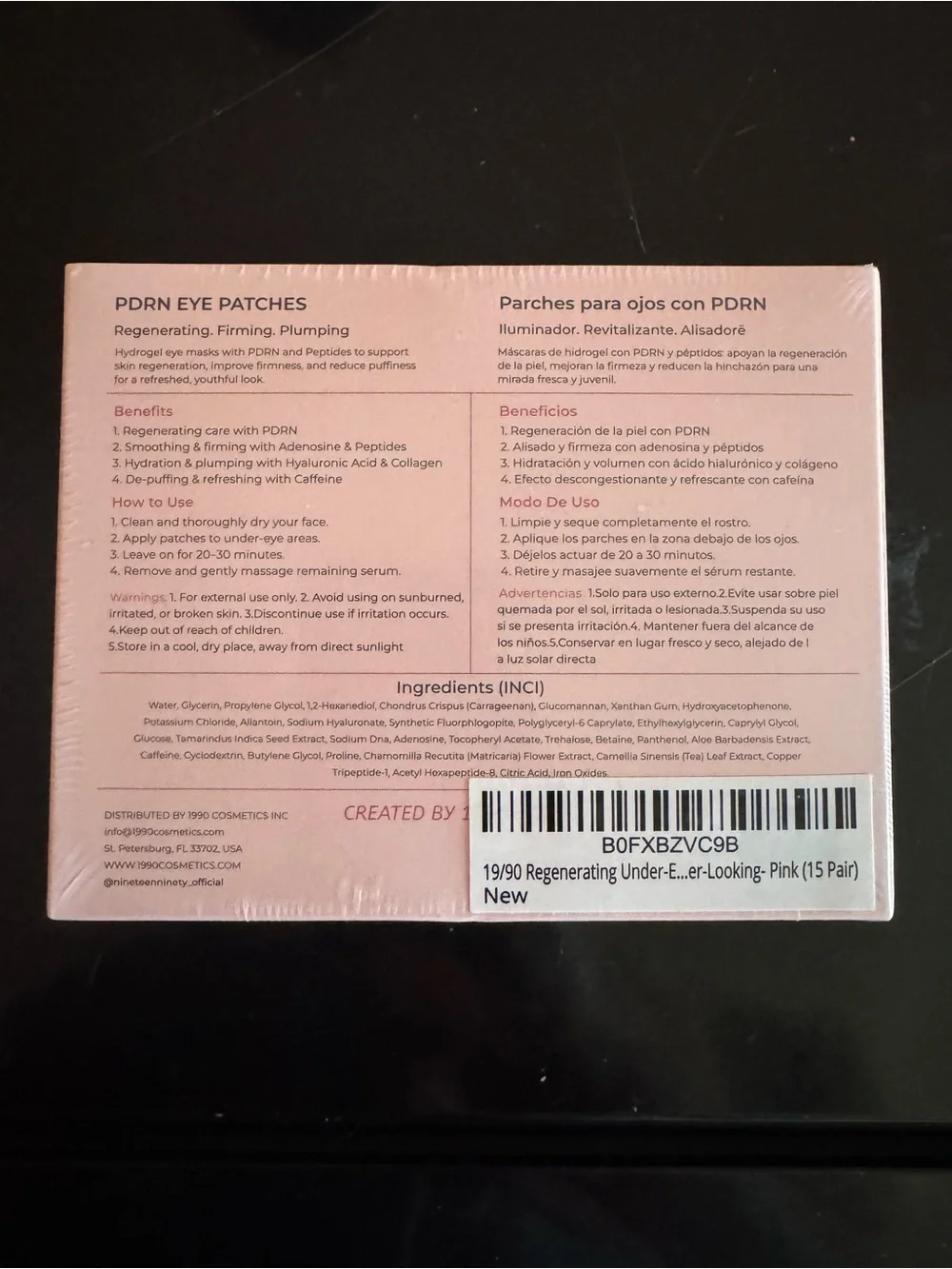 Revitalizing Hydrogel Eye Patches Pink 15 Pairs Caffeine Hyaluronic Acid